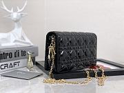 Dior Lady Pouch Patent Black Bag 21.5 x 11.5 x 3 cm - 5