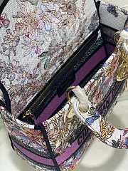 Dior Medium Lady D-Lite Bag White Multicolor Saisons 24 x 20 x 12 cm - 6