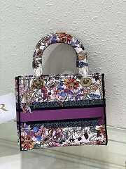 Dior Medium Lady D-Lite Bag White Multicolor Saisons 24 x 20 x 12 cm - 5