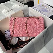 Chanel Medium Flap Bag Tweed Pink 25cm - 5