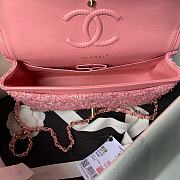 Chanel Medium Flap Bag Tweed Pink 25cm - 4