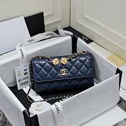 Chanel Woc Mini Flap Bag Navy Blue Lambskin 17x10x4cm - 1