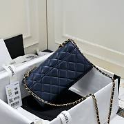 Chanel Woc Mini Flap Bag Navy Blue Lambskin 17x10x4cm - 5