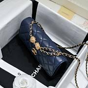 Chanel Woc Mini Flap Bag Navy Blue Lambskin 17x10x4cm - 3