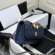 Chanel Woc Mini Flap Bag Navy Blue Lambskin 17x10x4cm - 2