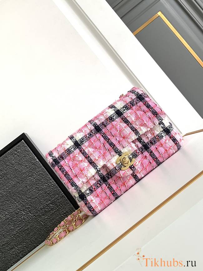 Chanel Small Flap Bag Pink White 20cm - 1