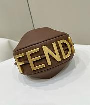 Fendi Fendigraphy Mini Brown Leather Bag 20x13x7.5cm - 5