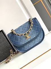 Chanel Small Messenger Bag Denim Blue 23.5x5.5x16.5cm - 1