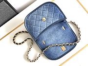 Chanel Small Messenger Bag Denim Blue 23.5x5.5x16.5cm - 3