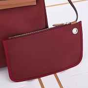 Hermes Ruby Canvas Leather Herbag Zip 31 Bag 31x10x26cm - 5