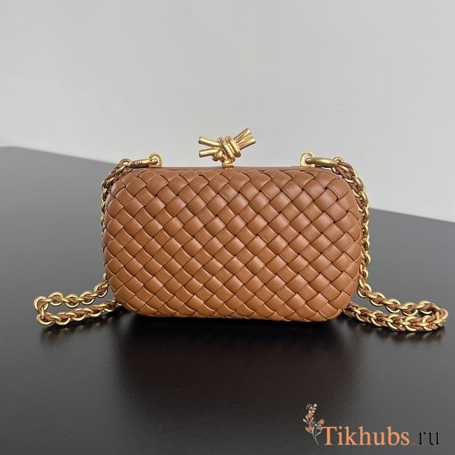 Bottega Veneta Knot With Chain Cognac 19x11.5x5cm - 1