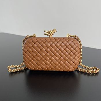 Bottega Veneta Knot With Chain Cognac 19x11.5x5cm