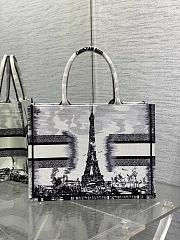 Dior Medium Book Tote White Black Paris Embroidery 36 x 27.5 x 16.5 cm - 2