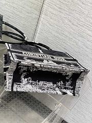 Dior Medium Book Tote Black White Paris Embroidery 36 x 27.5 x 16.5 cm - 5