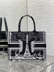 Dior Medium Book Tote Black White Paris Embroidery 36 x 27.5 x 16.5 cm - 3