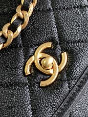 Chanel Small Messenger Bag Black Calfskin 23.5x5.5x16.5cm - 4