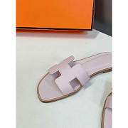 Hermes Oran H Sandals Slippers Classic Rose Pale - 5