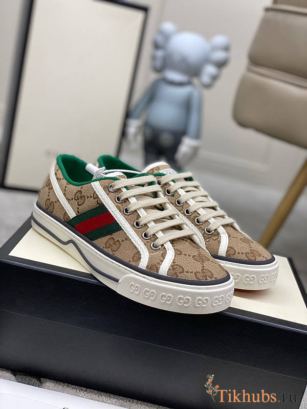 Gucci Wmns Tennis 1977 Beige Ebony Sneaker - 1