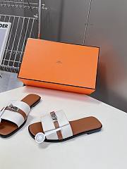 Hermes Gabriel Sandal White Brown - 4