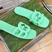 Gucci Rubber Green Slides - 4