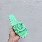 Gucci Rubber Green Slides - 3