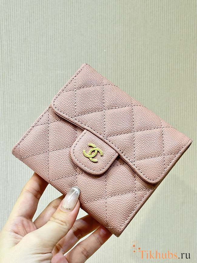 Chanel Wallet Pink Caviar Gold 11cm - 1