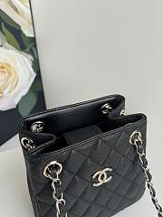 Chanel Chain Tote Bag Black Caviar Gold 16x15x9cm - 3