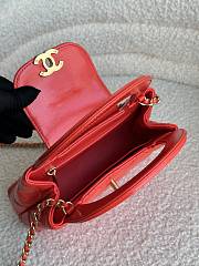 Chanel Kelly Lilac Red Top Handle Bag 13x19x7cm - 6