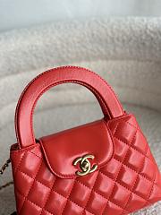 Chanel Kelly Lilac Red Top Handle Bag 13x19x7cm - 5