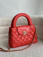 Chanel Kelly Lilac Red Top Handle Bag 13x19x7cm - 3