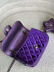 Chanel Mini Flap Bag Star Coin Mirror Metallic Purple 12.5x19x5cm - 6