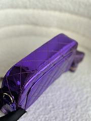 Chanel Mini Flap Bag Star Coin Mirror Metallic Purple 12.5x19x5cm - 5