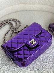 Chanel Mini Flap Bag Star Coin Mirror Metallic Purple 12.5x19x5cm - 4