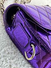 Chanel Mini Flap Bag Star Coin Mirror Metallic Purple 12.5x19x5cm - 3