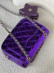 Chanel Mini Flap Bag Star Coin Mirror Metallic Purple 12.5x19x5cm - 2