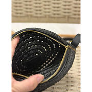 YSL Round Raffia Shoulder Bag Black 21x21x4cm - 6