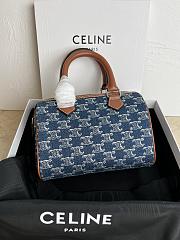 Celine Small Boston Denim With Triomphe Bag 20x14x10cm - 6