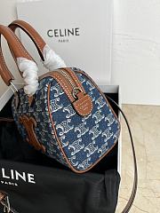 Celine Small Boston Denim With Triomphe Bag 20x14x10cm - 3