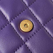 Chanel Messenger Bag Lambskin Gold Purple 21x14x5cm - 4