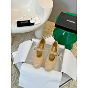 Chanel Mary Janes Cotton & Silk Brown - 2