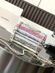 Chanel Small Flap Bag Sequins Gold White Black Pink Yellow 21x14x8cm - 4