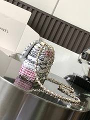 Chanel Small Flap Bag Sequins Gold White Black Pink Yellow 21x14x8cm - 2