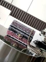 Chanel Small Flap Bag Sequins Gold Black White Pink Yellow 21x14x8cm - 1