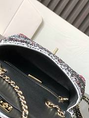 Chanel Small Flap Bag Sequins Gold Black White Pink Yellow 21x14x8cm - 6