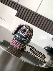 Chanel Small Flap Bag Sequins Gold Black White Pink Yellow 21x14x8cm - 2