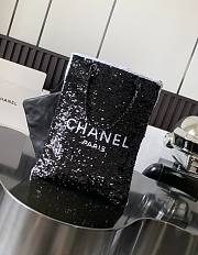 Chanel Shopping Bag Sequins Black 39x20x2cm - 1