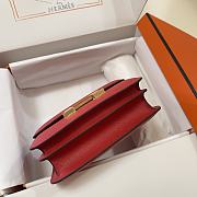 Hermes Epsom Leather Gold Lock Bag In Red 19 cm - 3