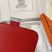 Hermes Epsom Leather Silver Lock Bag In Red 19 cm - 3