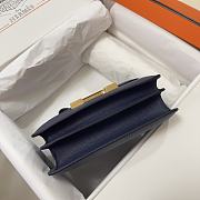 Hermes Epsom Leather Gold Lock Bag In Navy Blue Size 19 cm - 6