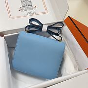 Hermes Epsom Leather Gold Lock Bag In Blue Size 19 cm - 3